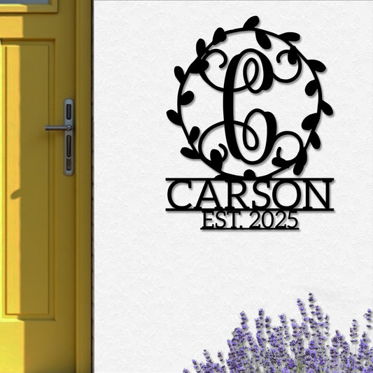 Monogram Wreath, Name and Established Year