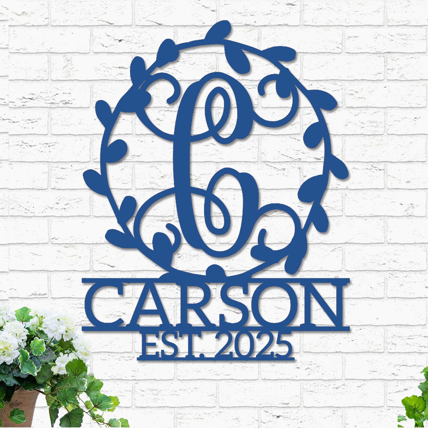 Monogram Wreath, Name and Established Year