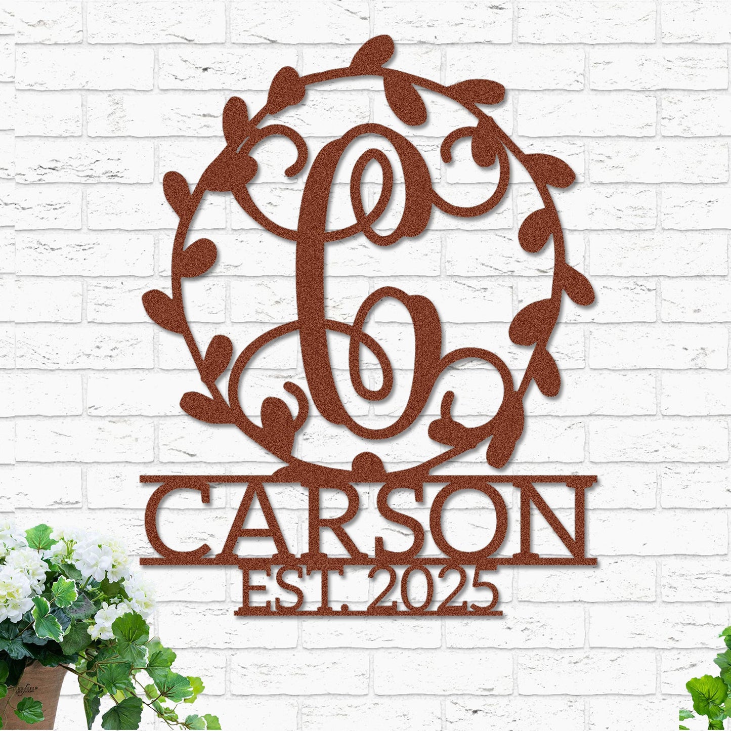 Monogram Wreath, Name and Established Year