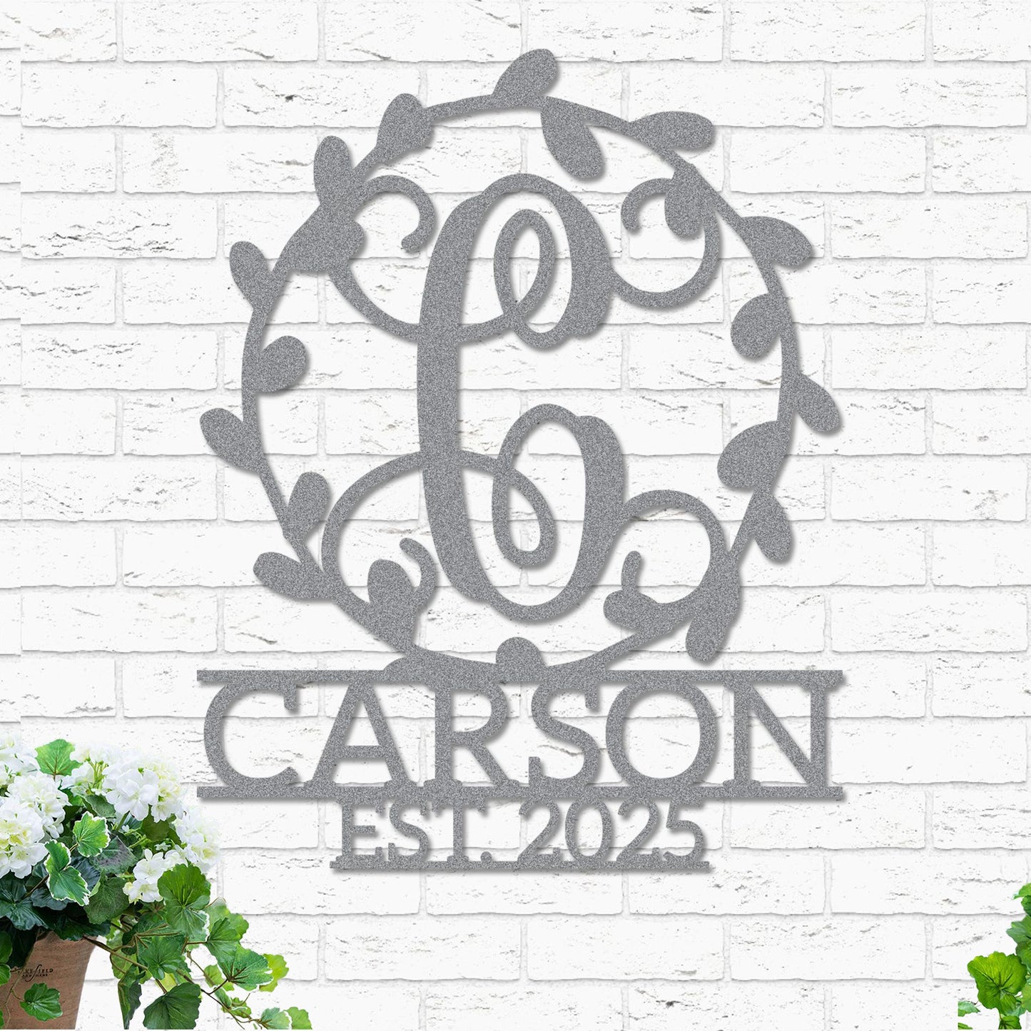 Monogram Wreath, Name and Established Year