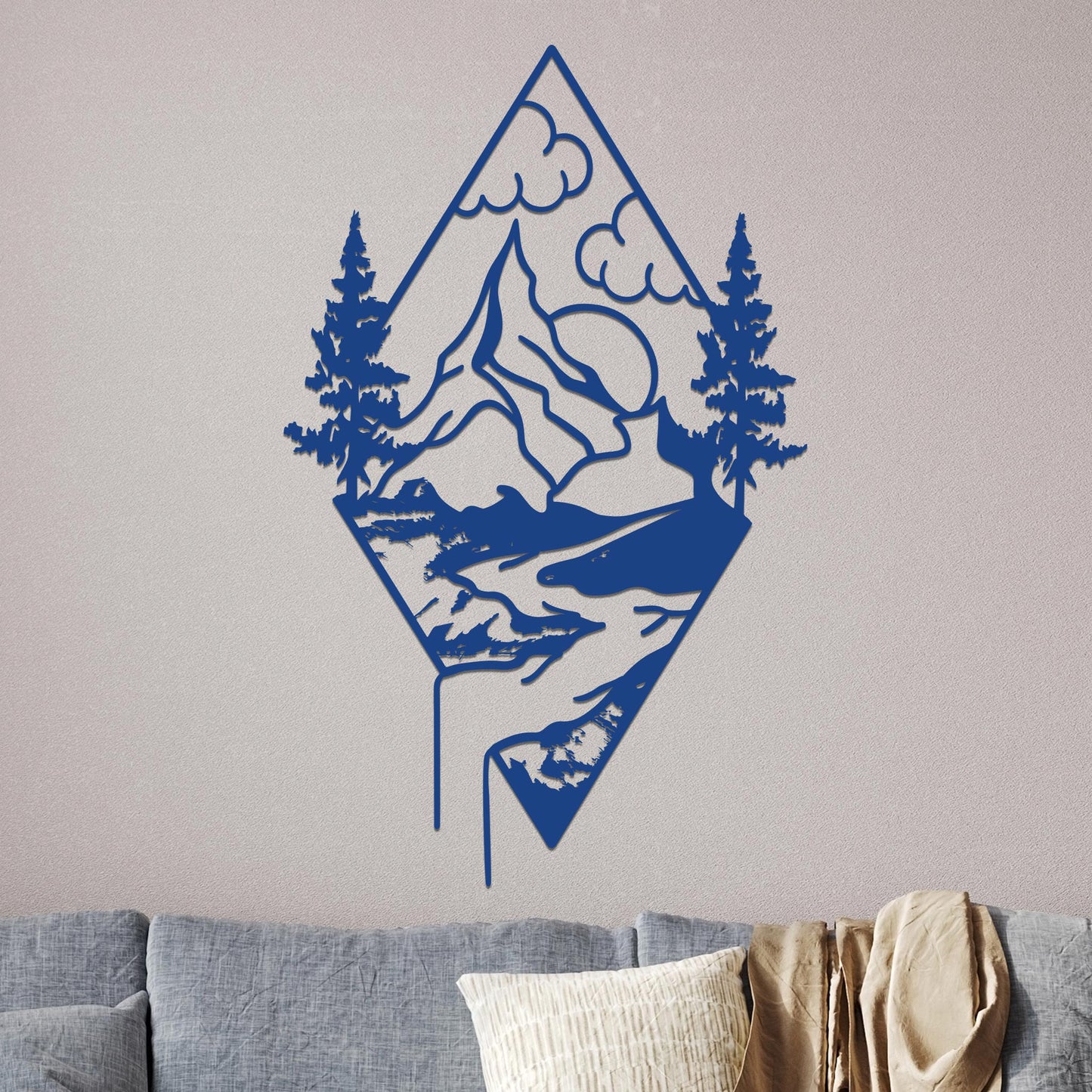 Mountain Landscape in a Diamond Sign
