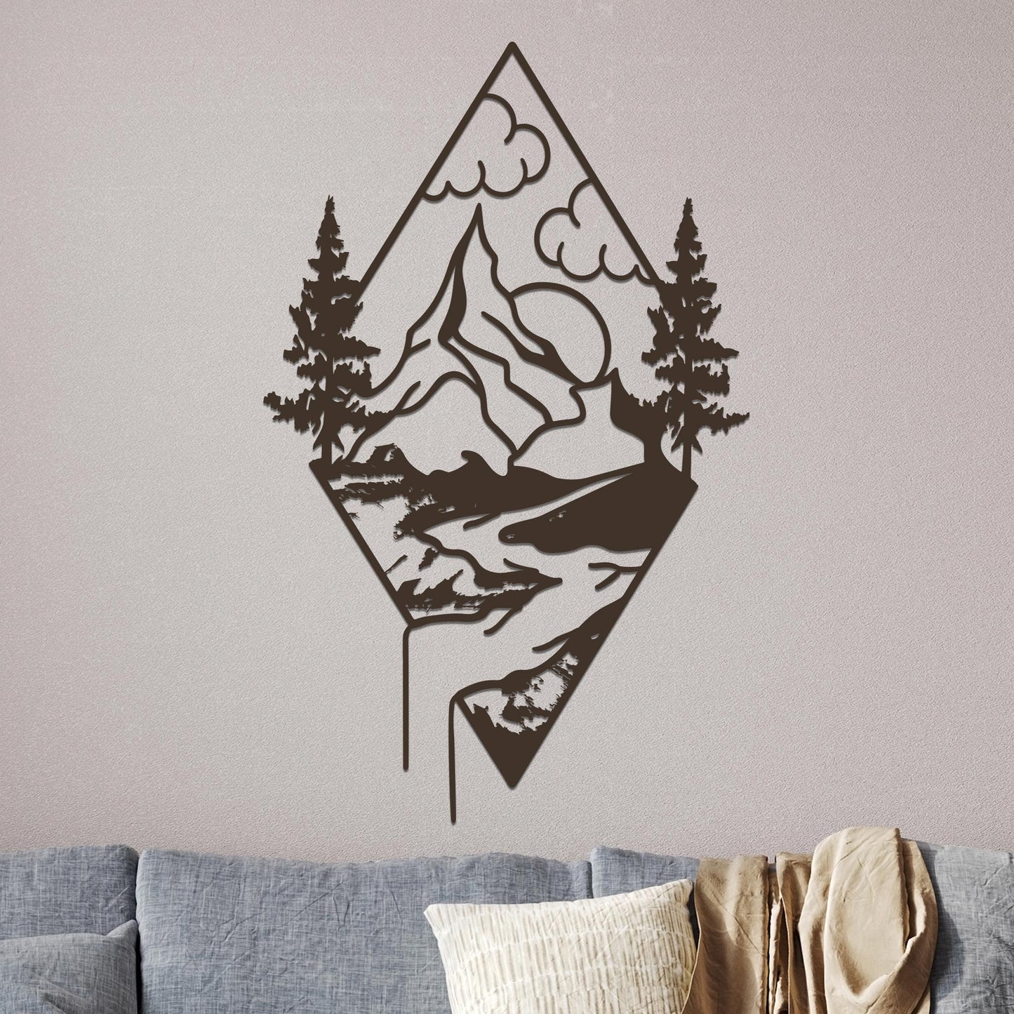 Mountain Landscape in a Diamond Sign
