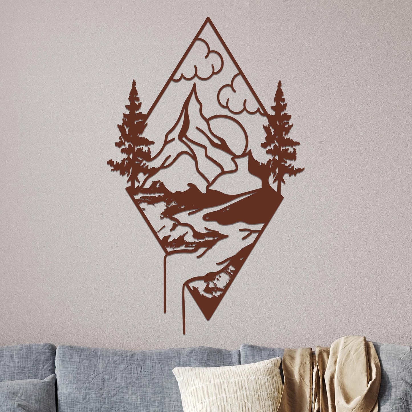 Mountain Landscape in a Diamond Sign