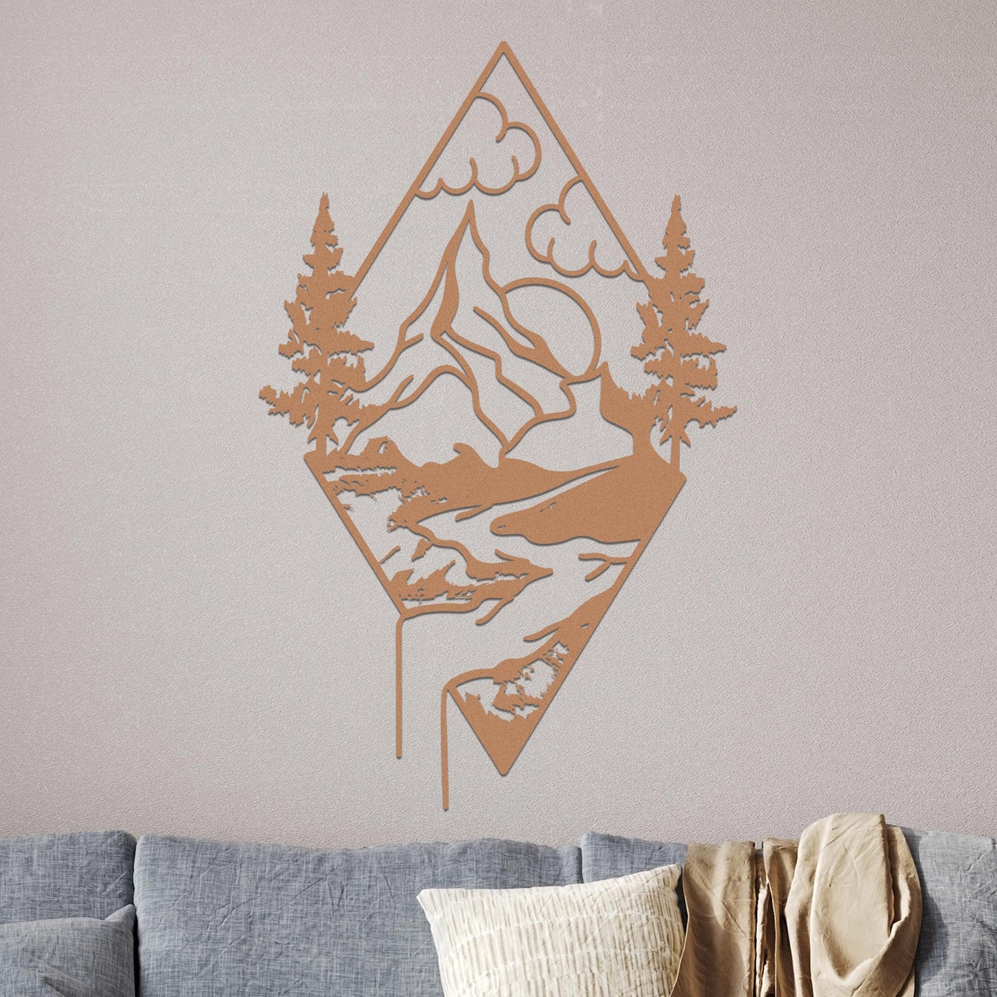 Mountain Landscape in a Diamond Sign
