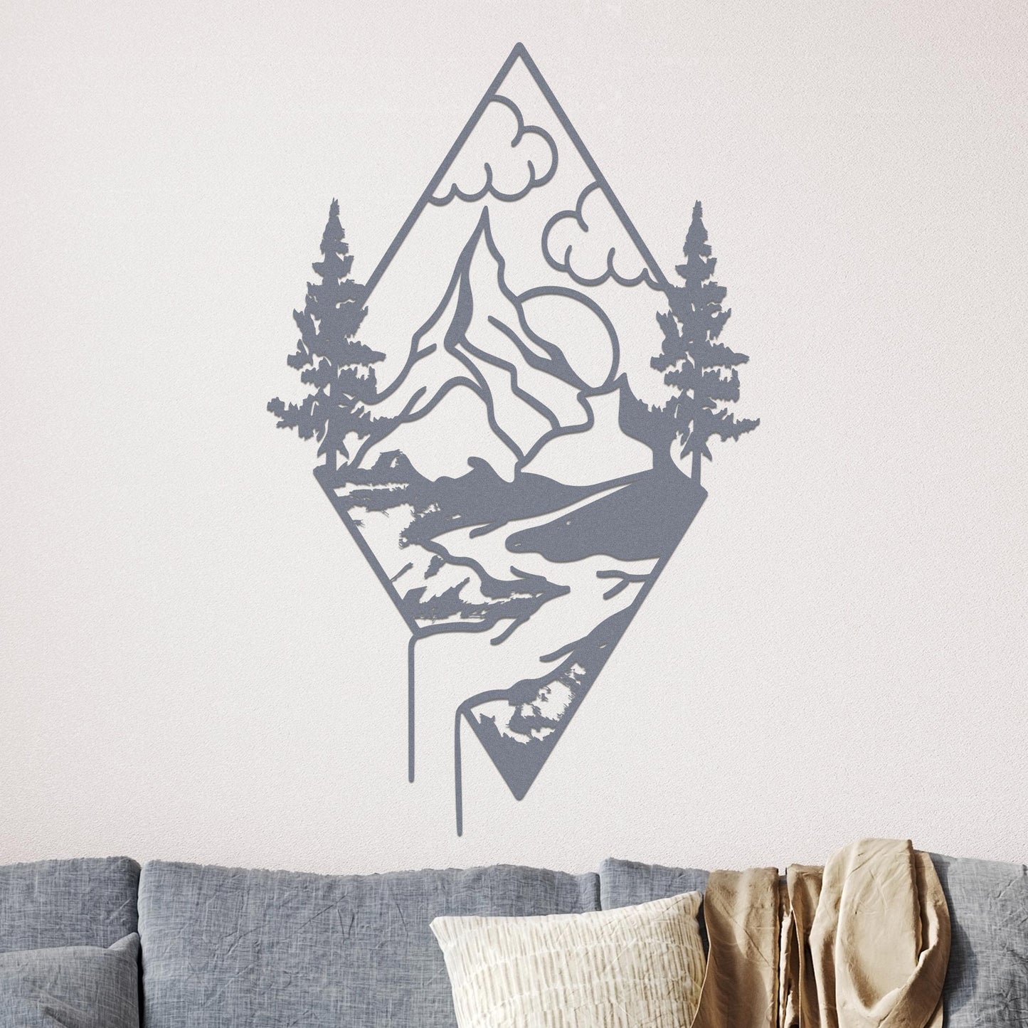 Mountain Landscape in a Diamond Sign