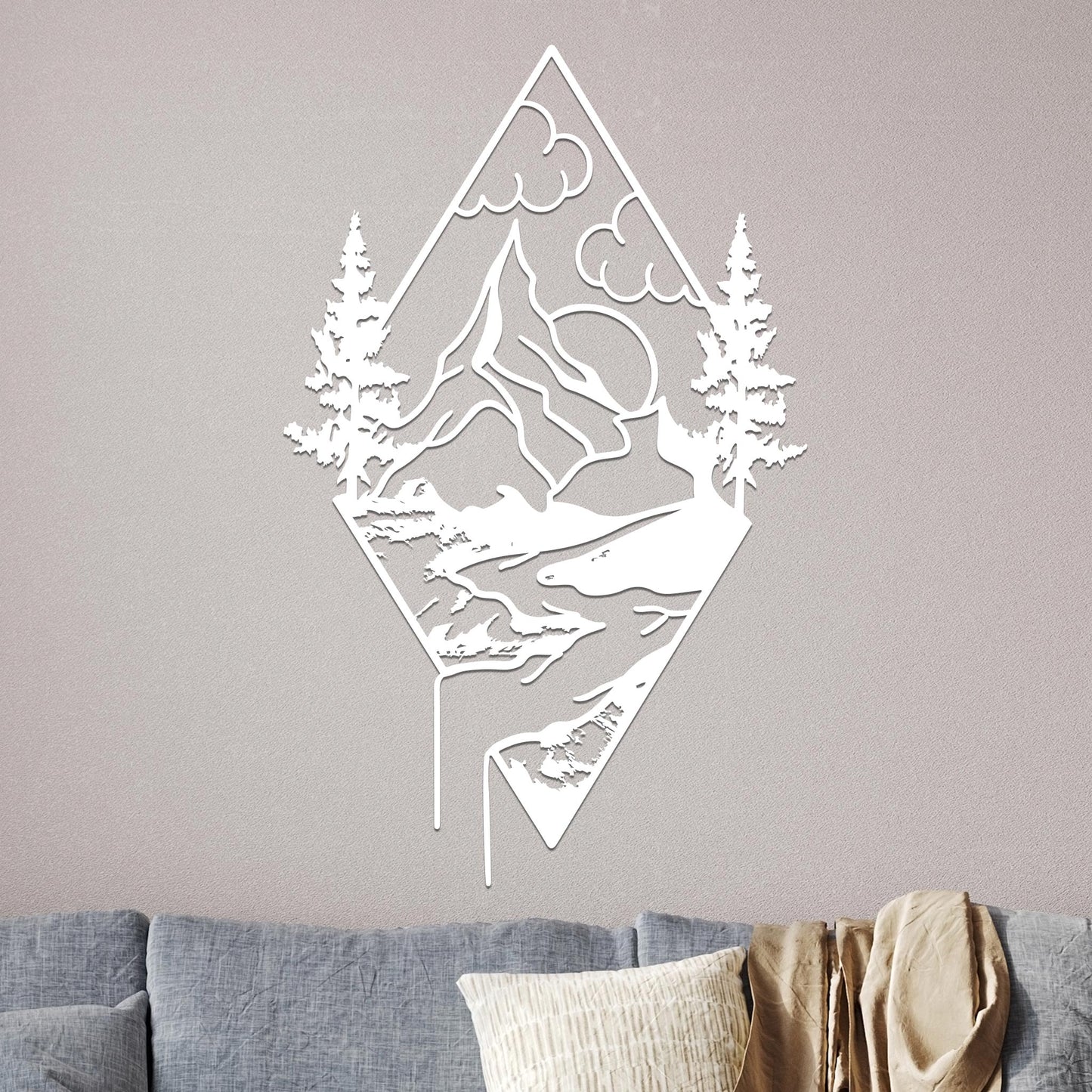 Mountain Landscape in a Diamond Sign