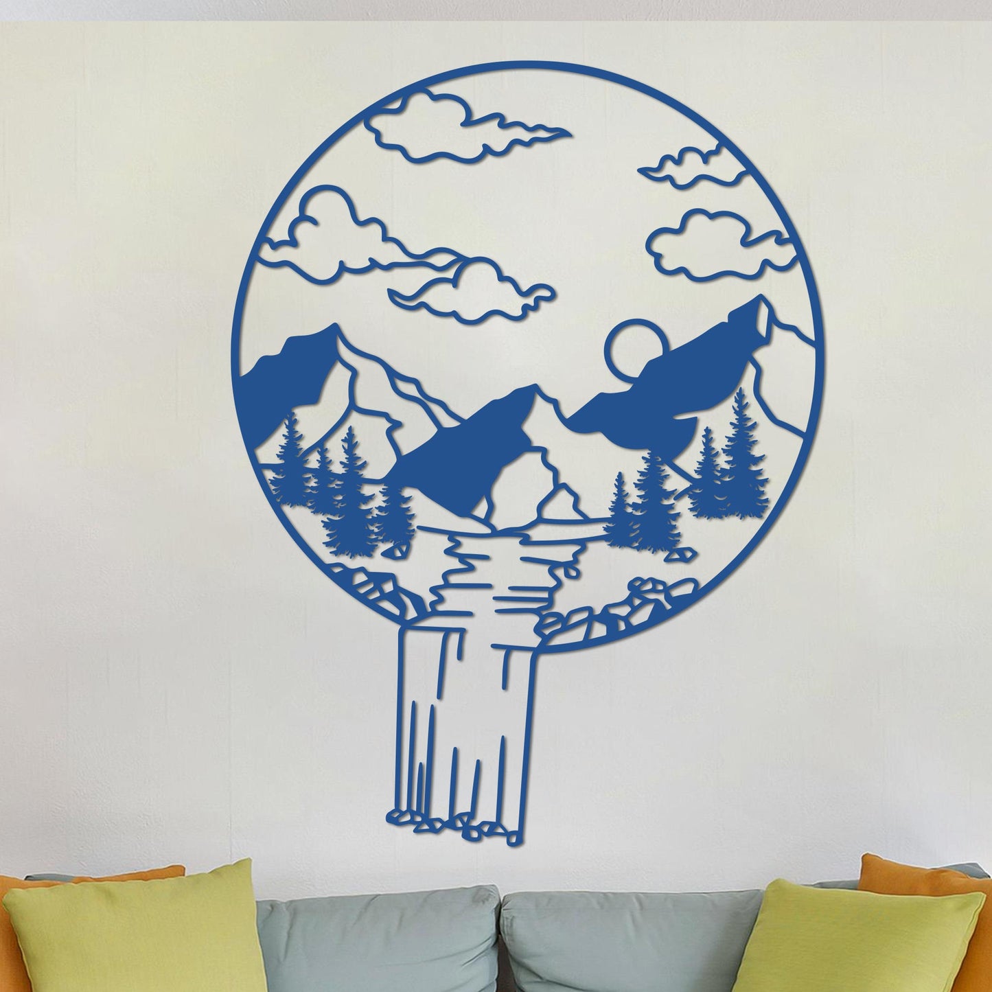Mountain Landscape in Circle Sign