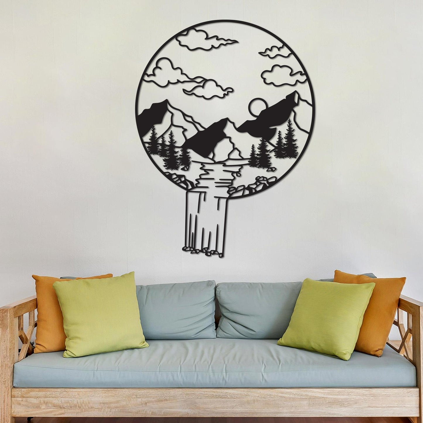 Mountain Landscape in Circle Sign
