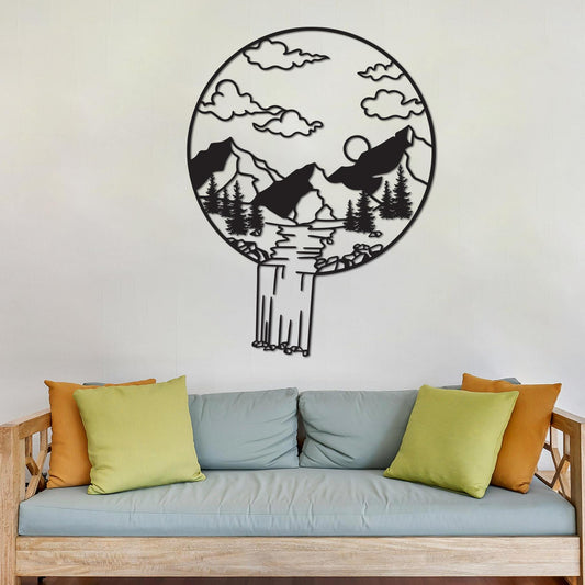 Mountain Landscape in Circle Sign