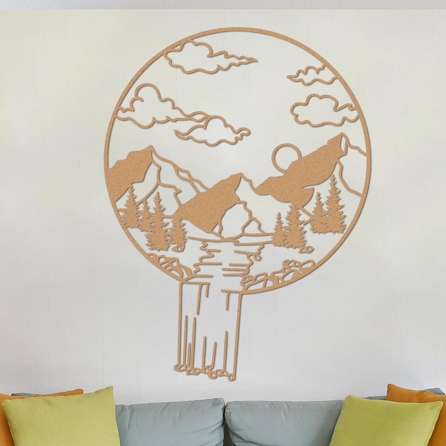 Mountain Landscape in Circle Sign