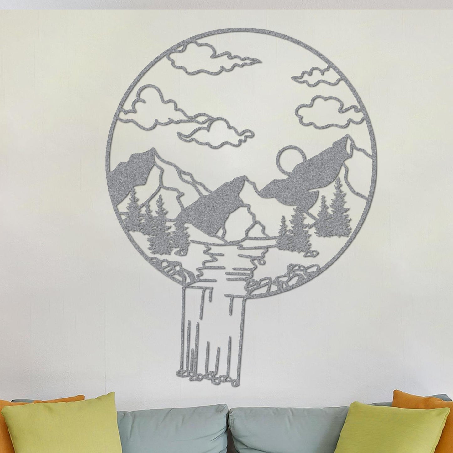 Mountain Landscape in Circle Sign