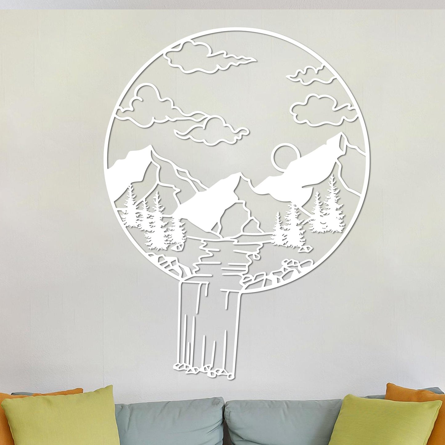 Mountain Landscape in Circle Sign