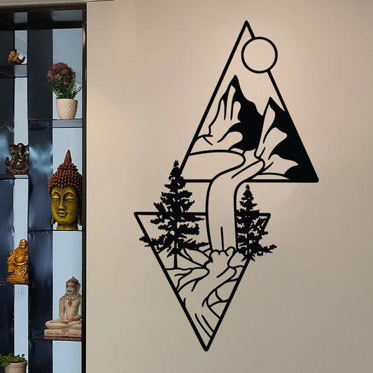 Mountain Landscape in Triangles Sign