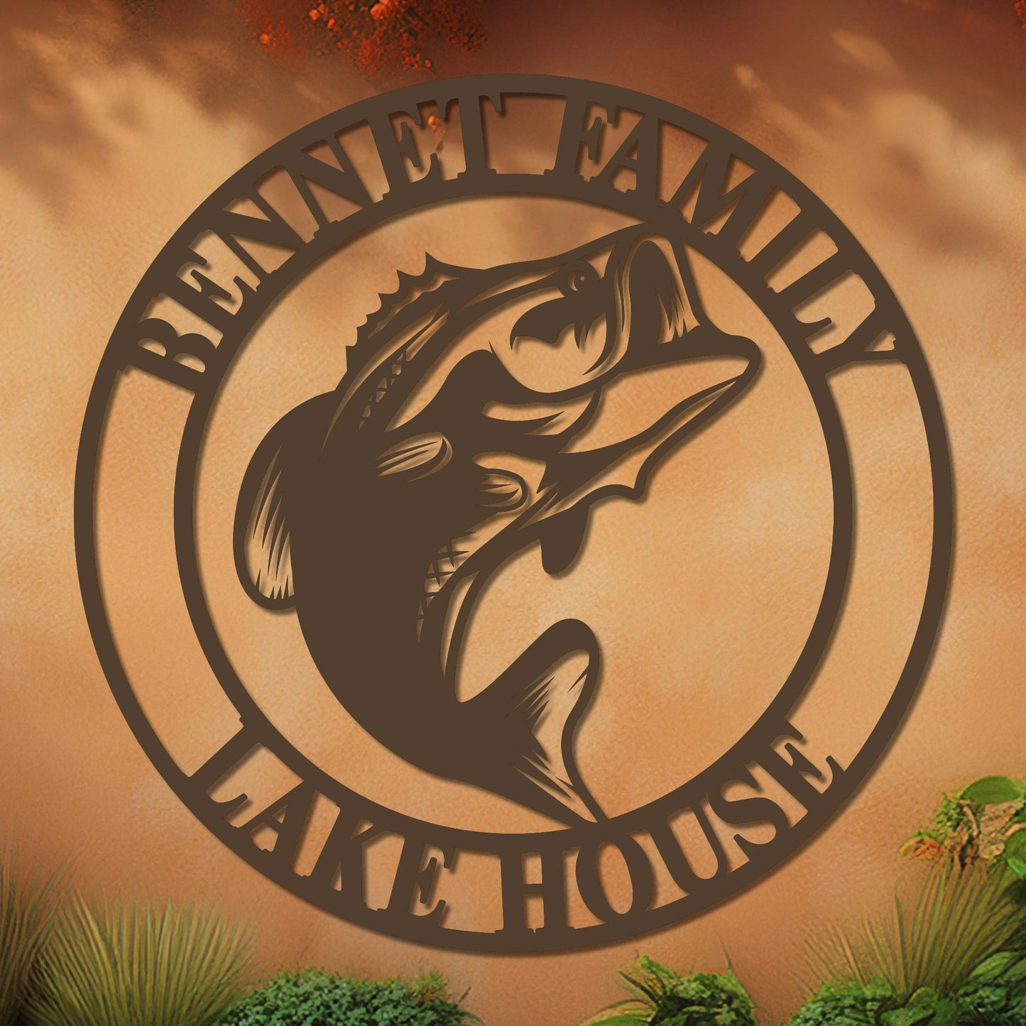 Nautical Bass Family Established Sign