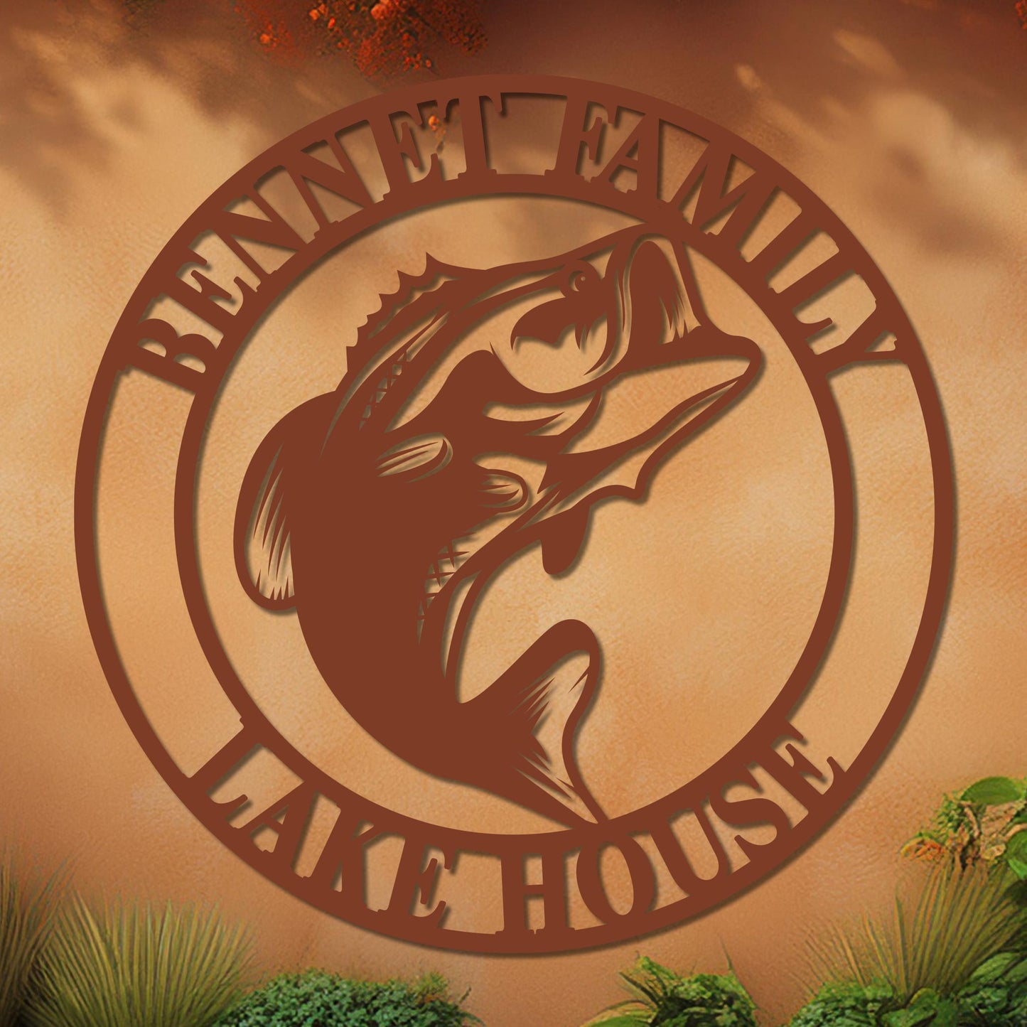 Nautical Bass Family Established Sign