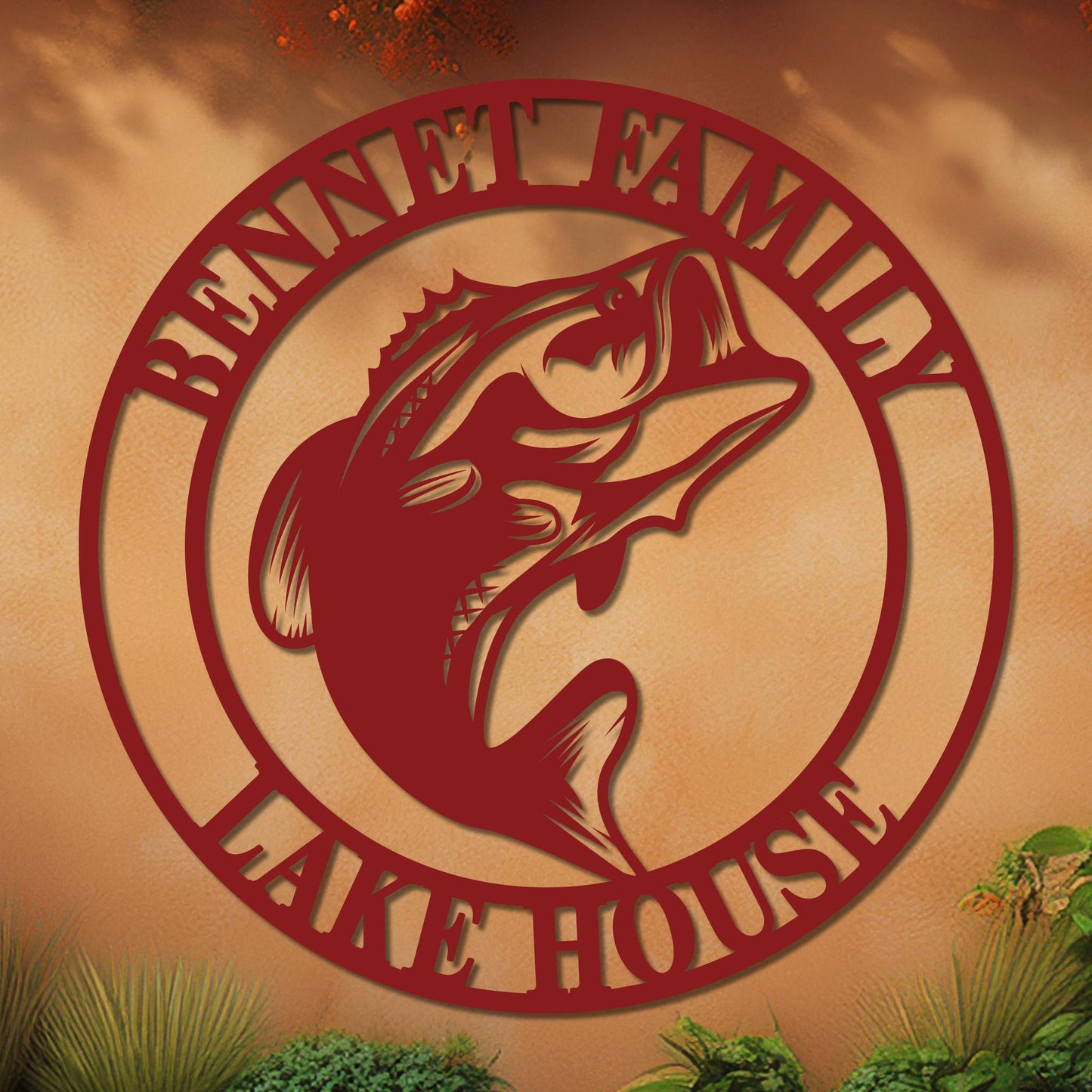 Nautical Bass Family Established Sign