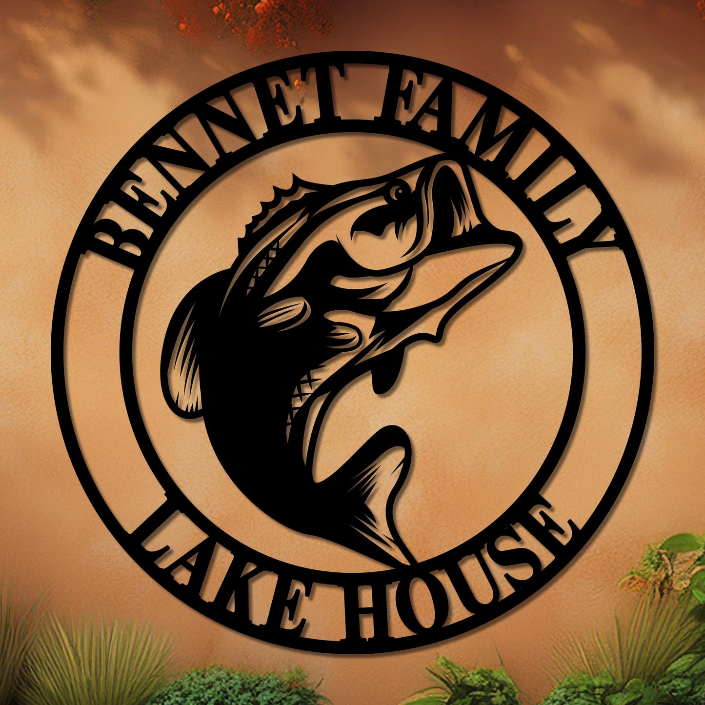 Nautical Bass Family Established Sign