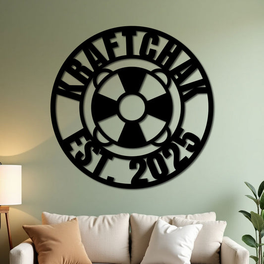 Nautical Life Ring Family Established Sign