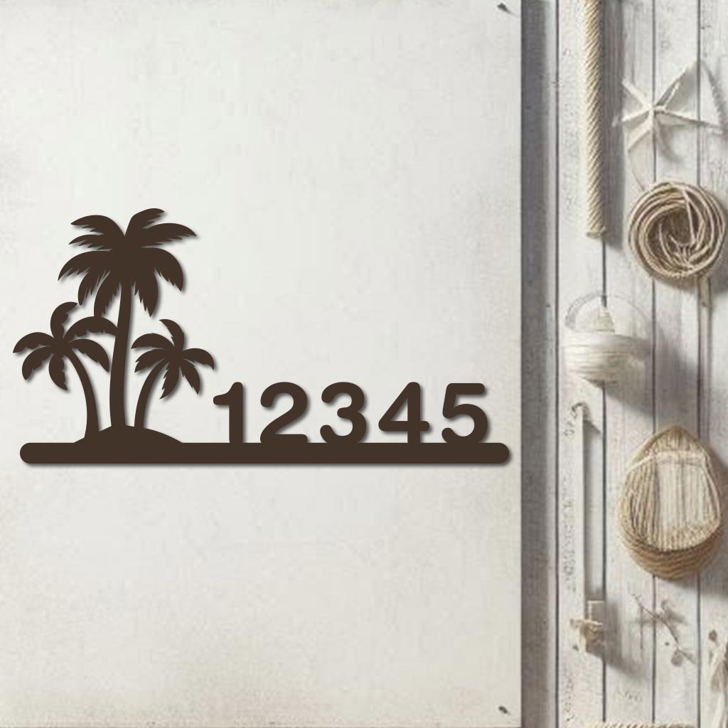 Palm Trees Address Sign