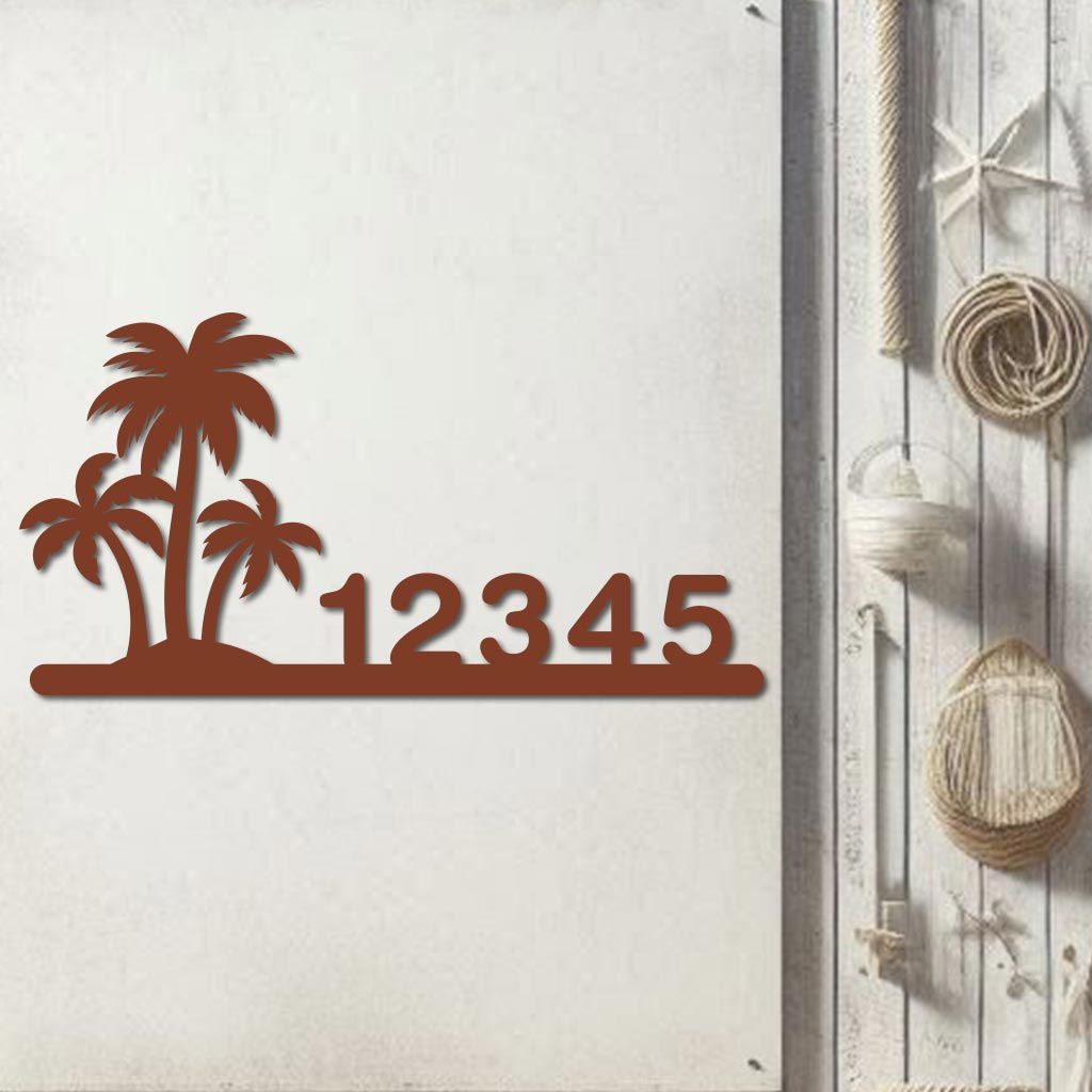 Palm Trees Address Sign