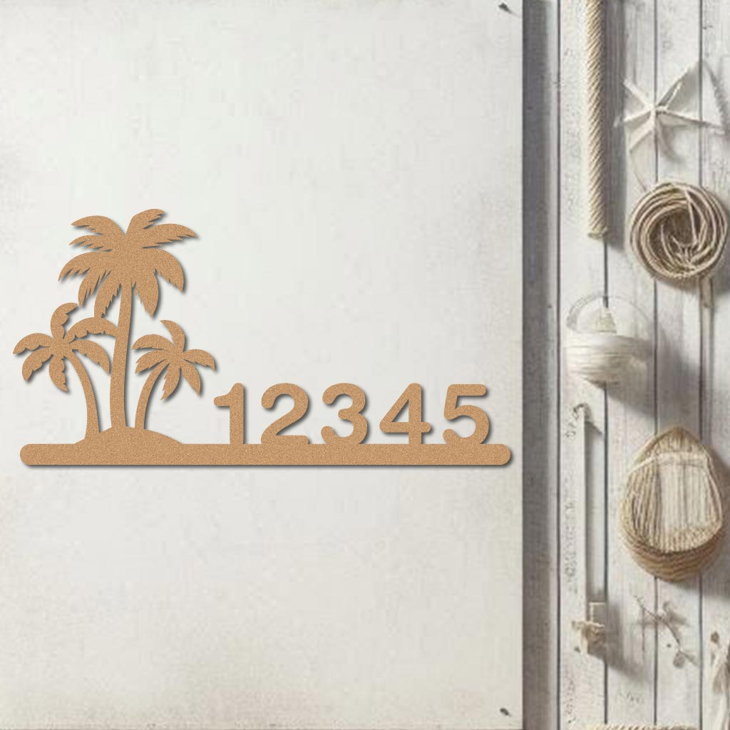Palm Trees Address Sign
