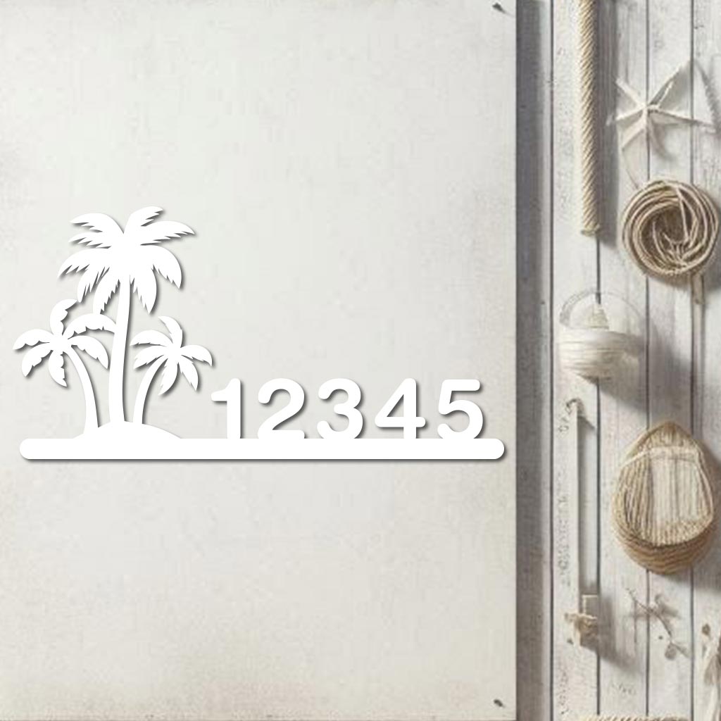 Palm Trees Address Sign