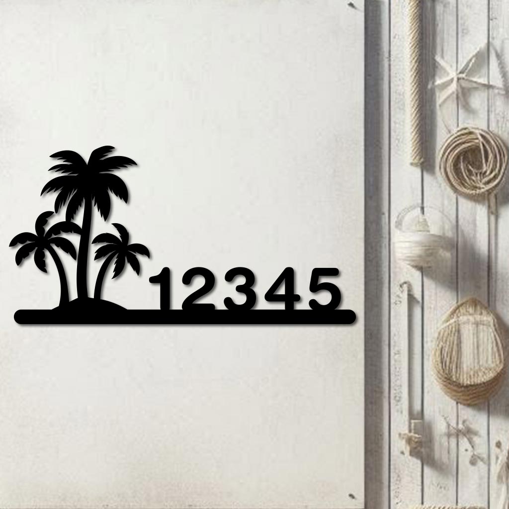 Palm Trees Address Sign