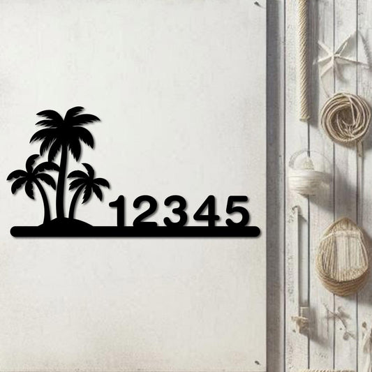 Palm Trees Address Sign