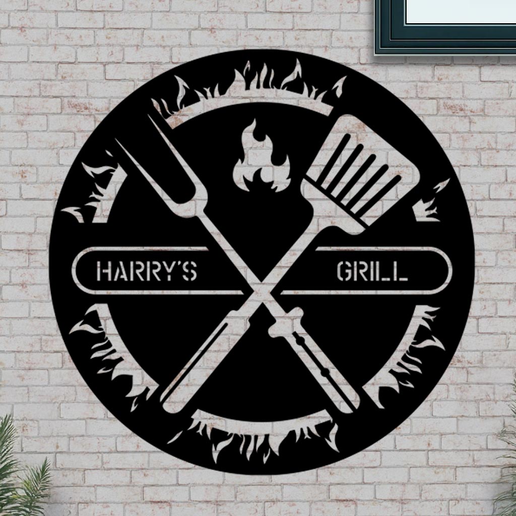 Personalized Grill Sign in Circle