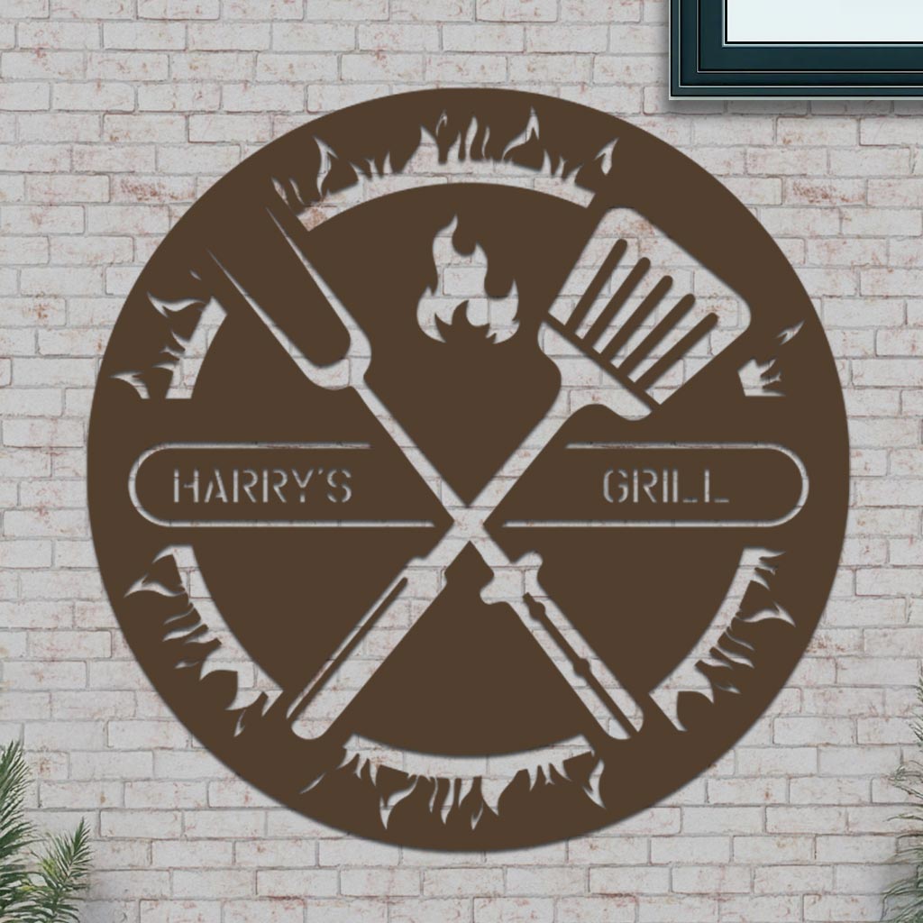 Personalized Grill Sign in Circle