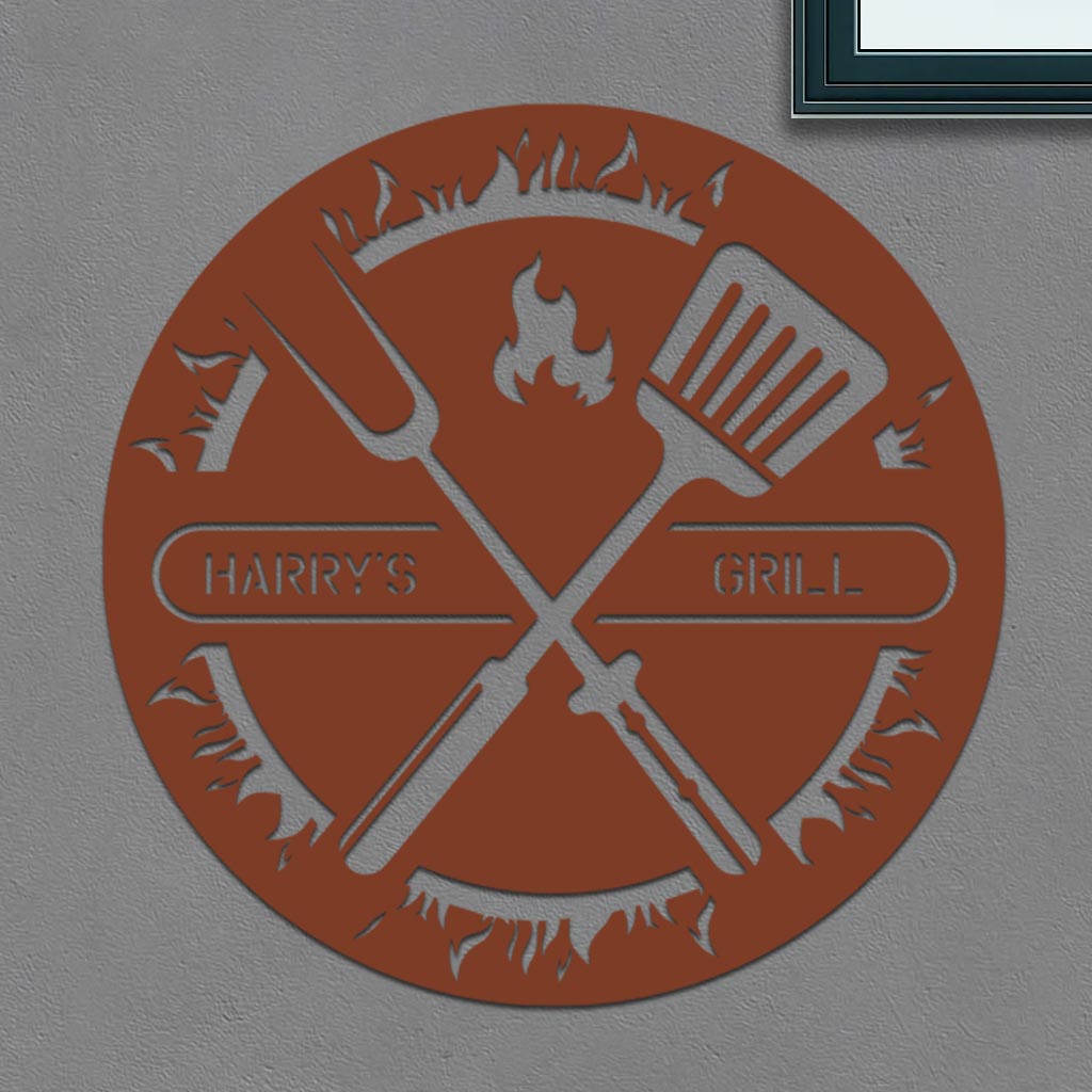 Personalized Grill Sign in Circle