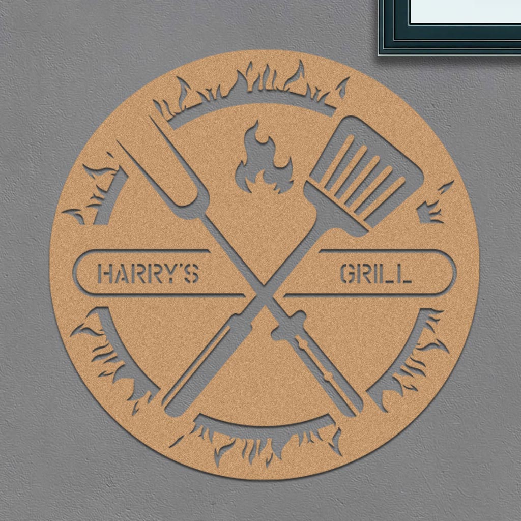 Personalized Grill Sign in Circle