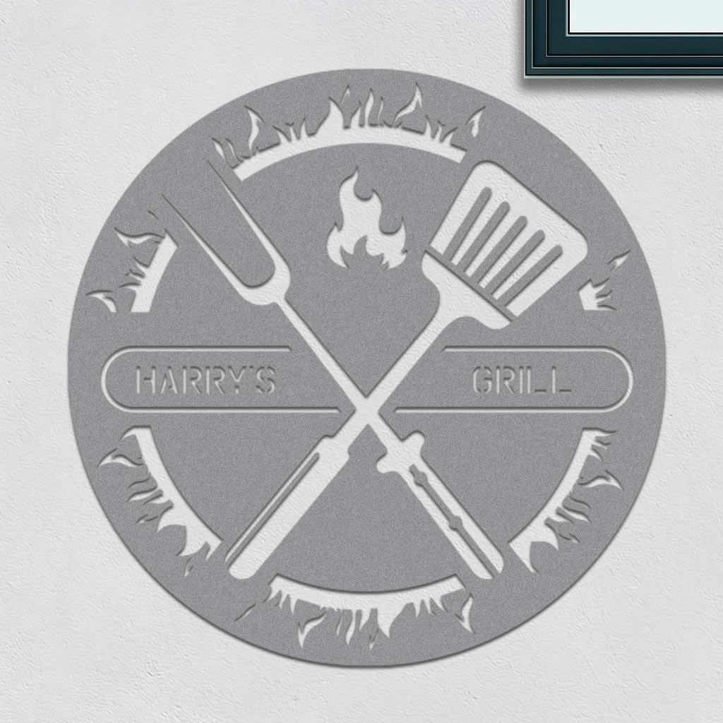 Personalized Grill Sign in Circle