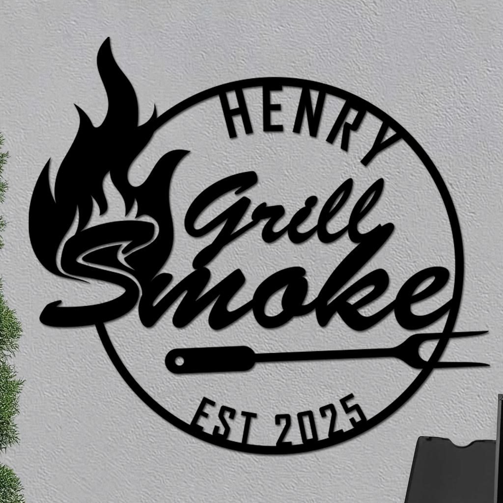 Personalized Grill Smoke Sign