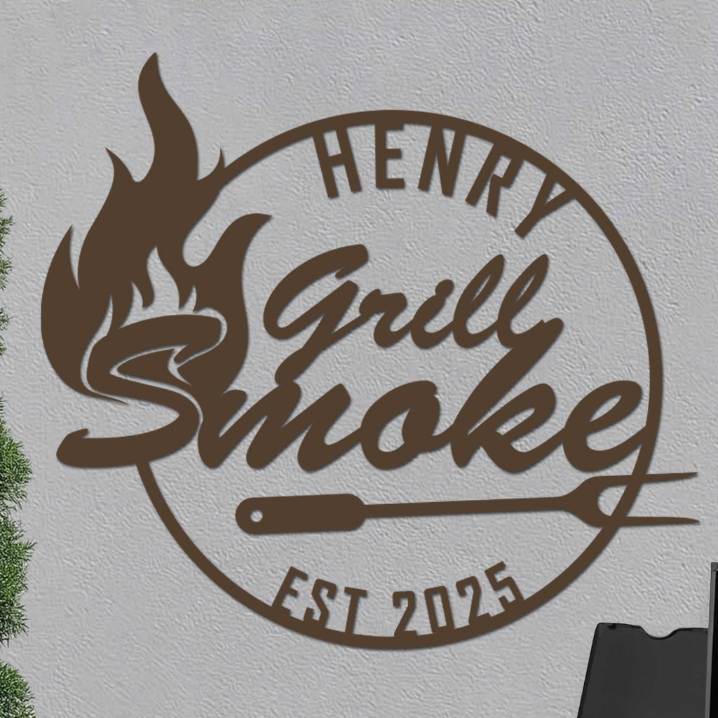 Personalized Grill Smoke Sign
