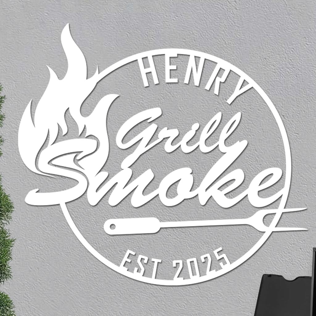 Personalized Grill Smoke Sign
