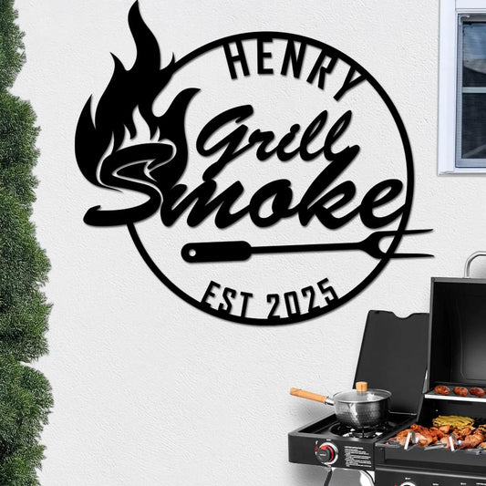 Personalized Grill Smoke Sign