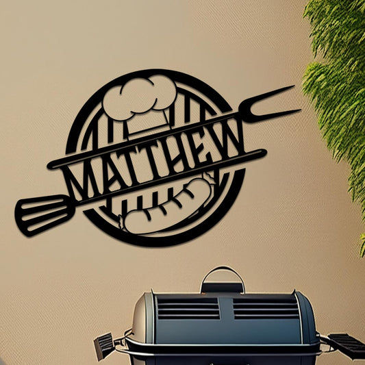 Personalized Hot Dog On Grill Sign