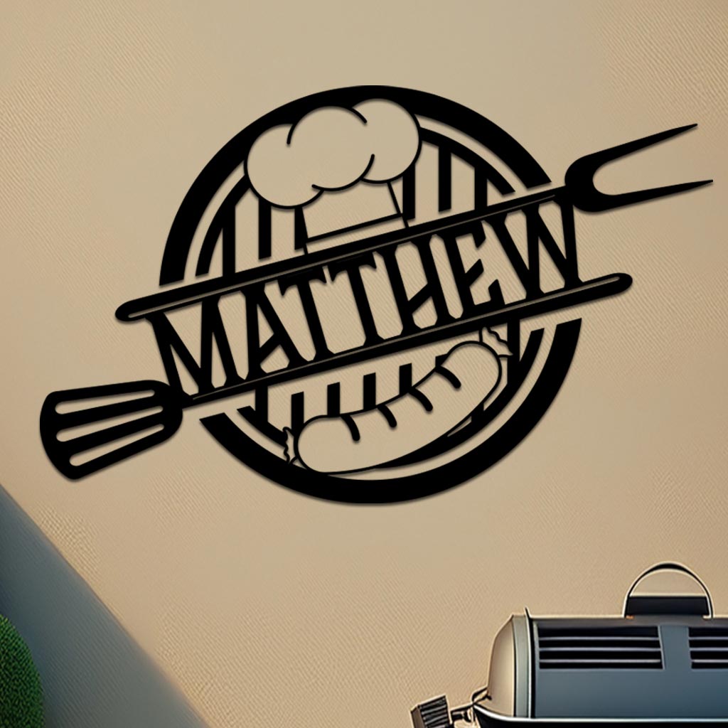 Personalized Hot Dog On Grill Sign