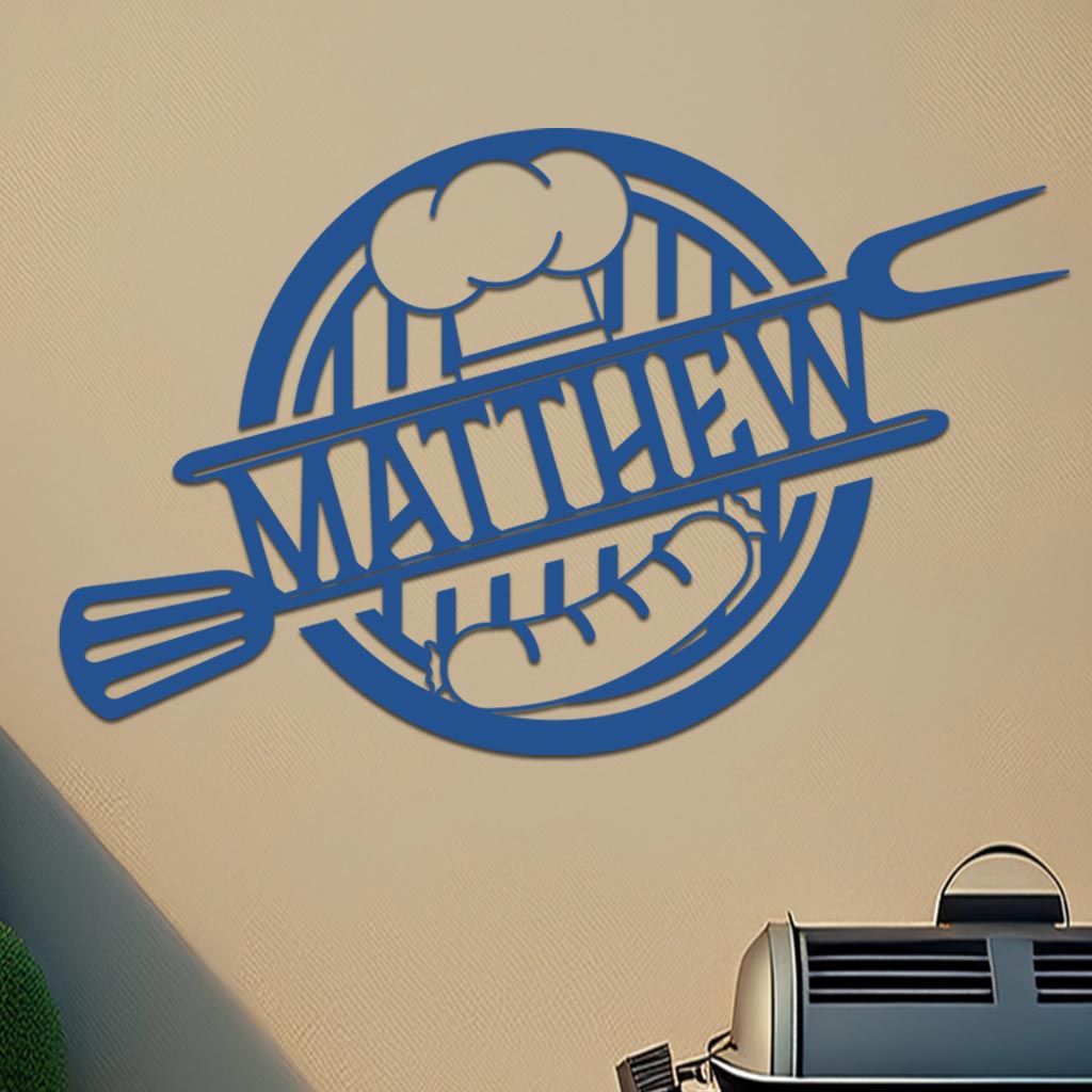 Personalized Hot Dog On Grill Sign