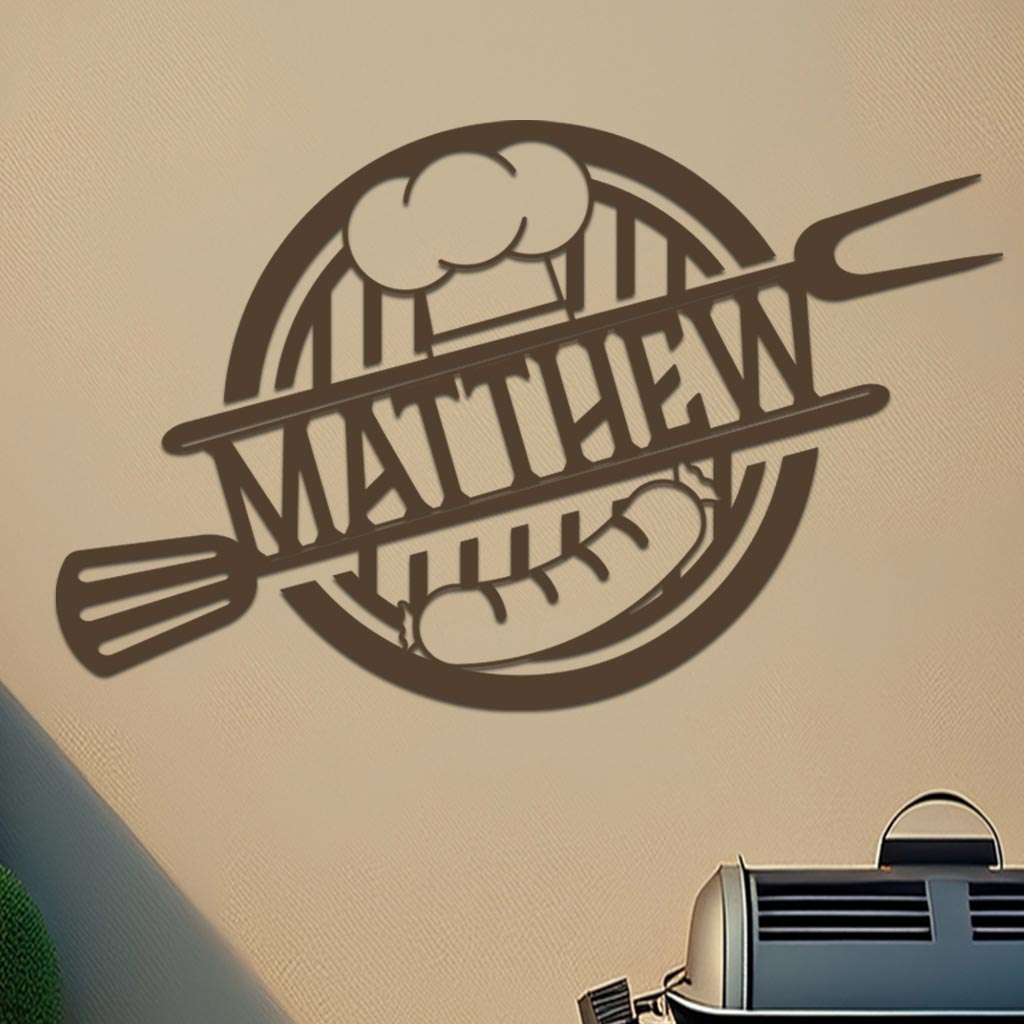 Personalized Hot Dog On Grill Sign