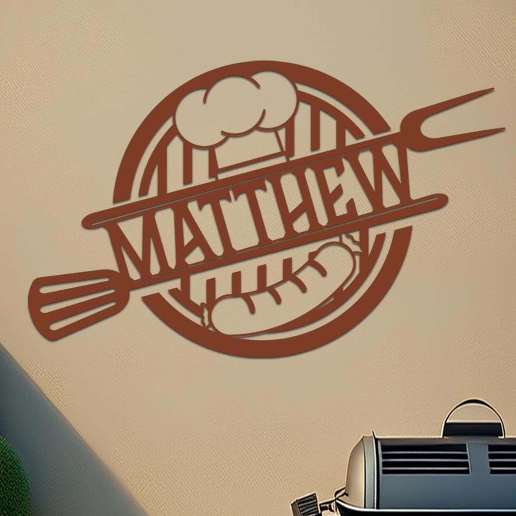 Personalized Hot Dog On Grill Sign