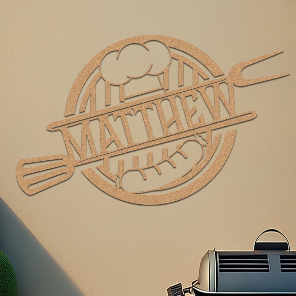 Personalized Hot Dog On Grill Sign