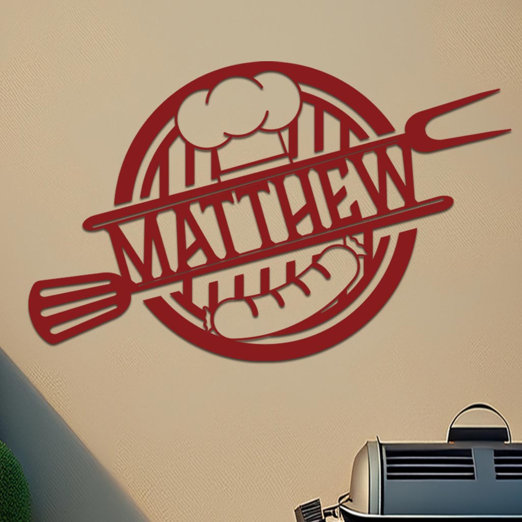 Personalized Hot Dog On Grill Sign