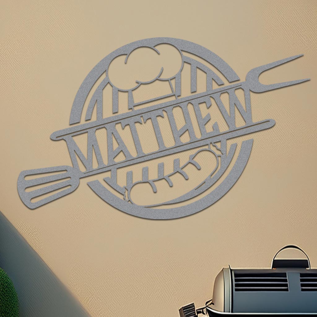 Personalized Hot Dog On Grill Sign