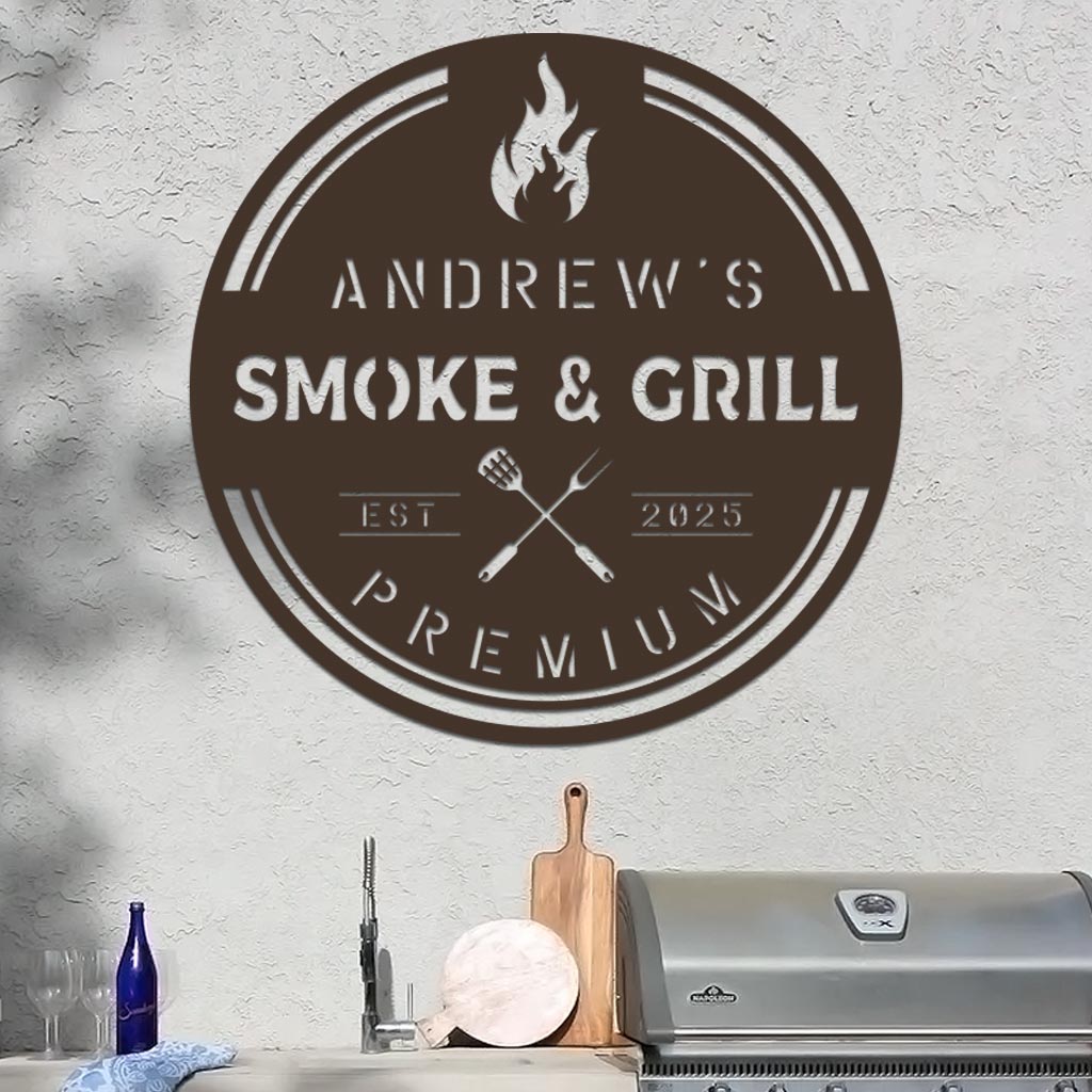 Personalized Smoke & Grill Sign