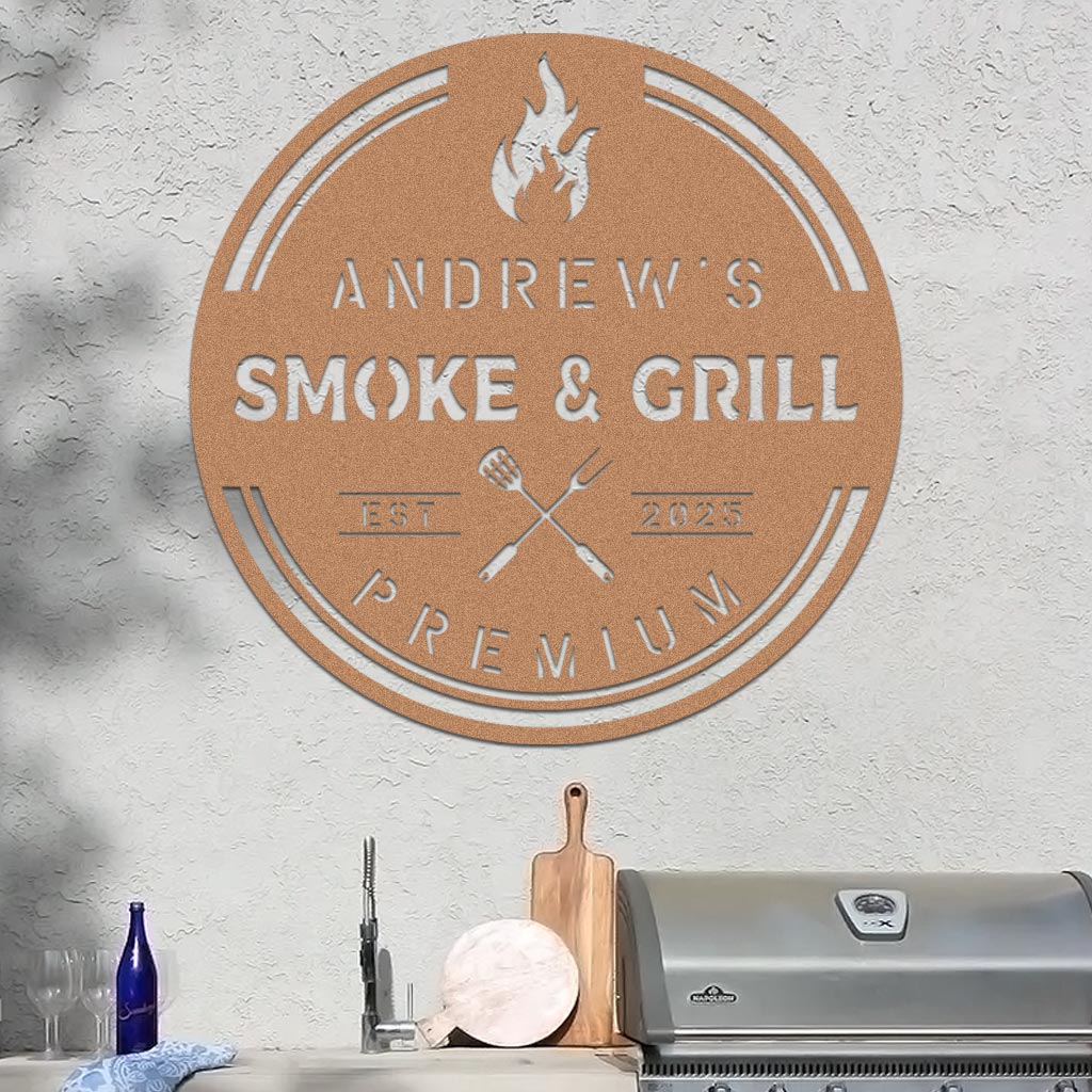 Personalized Smoke & Grill Sign