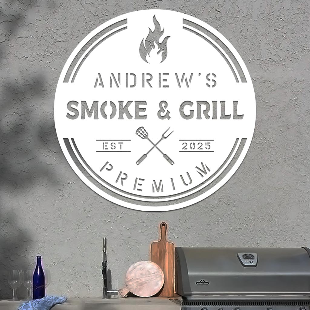 Personalized Smoke & Grill Sign