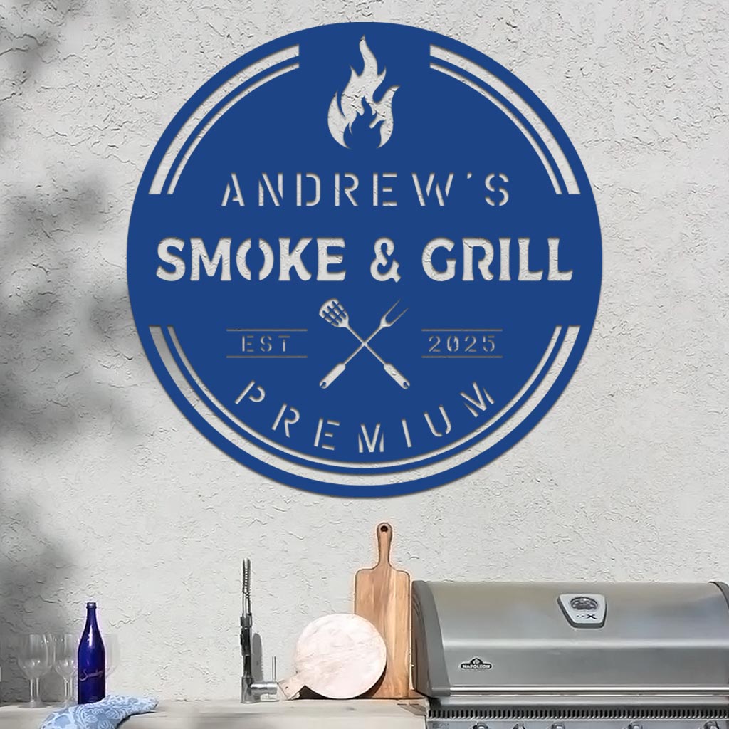 Personalized Smoke & Grill Sign