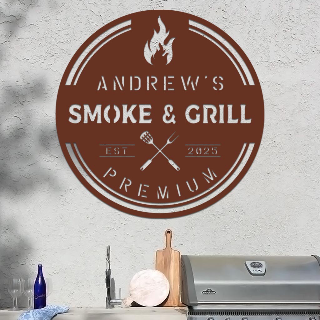 Personalized Smoke & Grill Sign